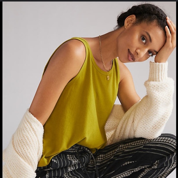 Anthropolgie Daily Practice All Day Muscle Tank in Olive Green - Picture 1 of 7